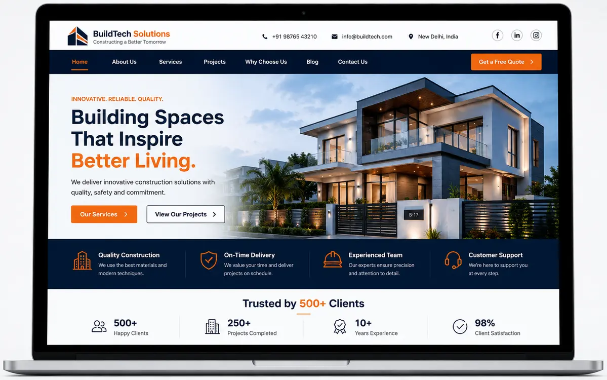 Business website redesign example