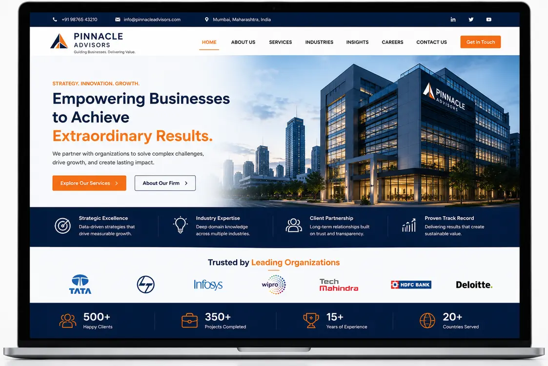 Corporate website redesign example