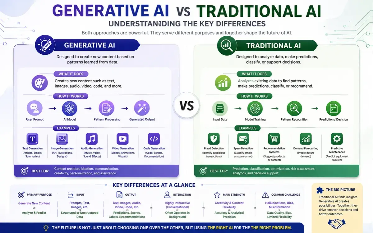 Generative AI vs Traditional AI: Understanding the Key Differences